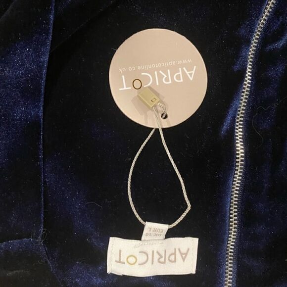 ❤️NWT APRICOT Navy Blue Velvet Cocktail Dress - Picture 15 of 16